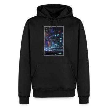 ville futuriste Science Fiction Dystopian - Sweat à capuche Premium bio Homme - noir - Devant - Nico (187cm)