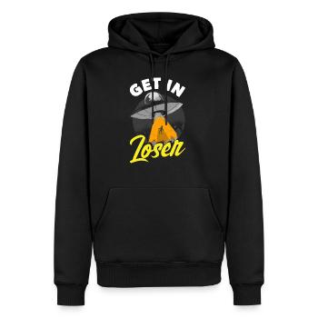 Get In Loser Science Fiction Alien - Men’s Premium Organic Hoodie - black - Front - Nico (187cm)