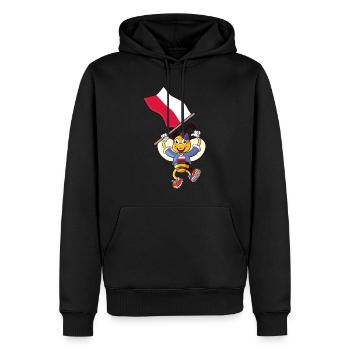 Poland Bee - Men’s Premium Organic Hoodie - black - Front - Nico (187cm)