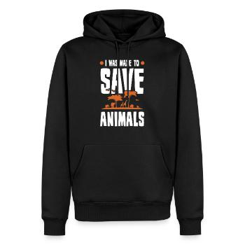 Animaux de bien-être animal - Sweat à capuche Premium bio Homme - noir - Devant - Nico (187cm)