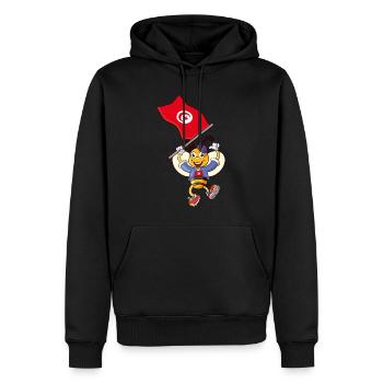Tunisia Bee - Men’s Premium Organic Hoodie - black - Front - Nico (187cm)