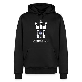 Chess'stasy - Sweat à capuche Premium bio Homme - noir - Devant - Nico (187cm)