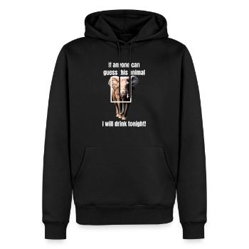 Si quelqu’un peut deviner cet animal, je boirai - Sweat à capuche Premium bio Homme - noir - Devant - Nico (187cm)