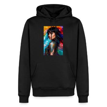 Colorful Beauty 12 - Men’s Premium Organic Hoodie - black - Front - Nico (187cm)