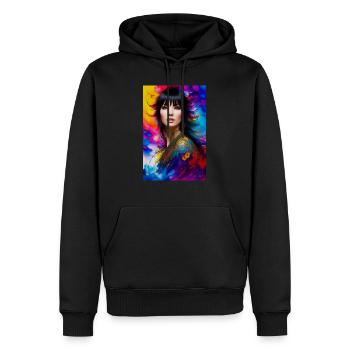 Farbenfrohe Schönheit 2 - Männer Premium Bio Hoodie - Schwarz - Vorne - Nico (187cm)