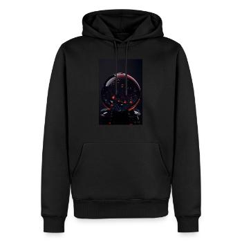 Blasen in einer Blase rot 2 - Männer Premium Bio Hoodie - Schwarz - Vorne - Nico (187cm)