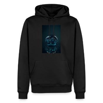 Blasen in einer Blase cyan 1 - Männer Premium Bio Hoodie - Schwarz - Vorne - Nico (187cm)