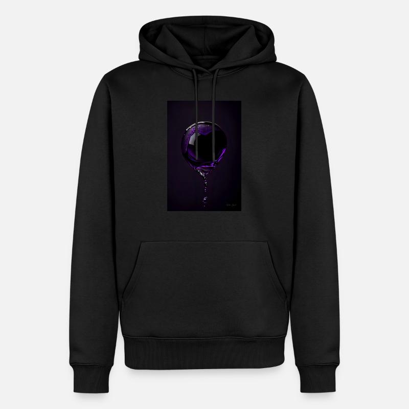 Gouttes Violet 1 - Sweat à capuche Premium bio Homme - noir