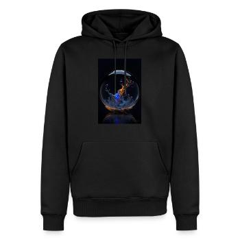 Nuages dans un feu de bulle 1 - Sweat à capuche Premium bio Homme - noir - Devant - Nico (187cm)