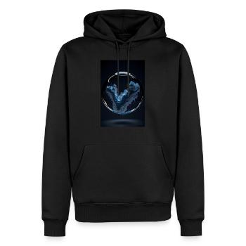 Nuages dans une bulle chromée 1 - Sweat à capuche Premium bio Homme - noir - Devant - Nico (187cm)