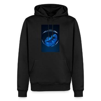 Wolken in einer Blase blau 1 - Männer Premium Bio Hoodie - Schwarz - Vorne - Nico (187cm)