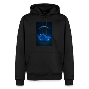 Wolken in einer Blase blau 2 - Männer Premium Bio Hoodie - Schwarz - Vorne - Nico (187cm)