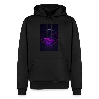 Wolken in einer Blase magenta 1 - Männer Premium Bio Hoodie - Schwarz - Vorne - Nico (187cm)