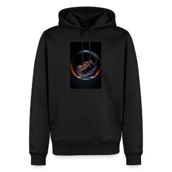 Nuages dans une bulle orange 1 - Sweat à capuche Premium bio Homme - noir - Devant - Nico (187cm)