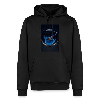 Wolken in einer Blase plasma 2 - Männer Premium Bio Hoodie - Schwarz - Vorne - Nico (187cm)