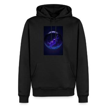 Wolken in einer Blase lila2 - Männer Premium Bio Hoodie - Schwarz - Vorne - Nico (187cm)