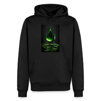 Drops green 4 - Men’s Premium Organic Hoodie - black - Front - Nico (187cm)