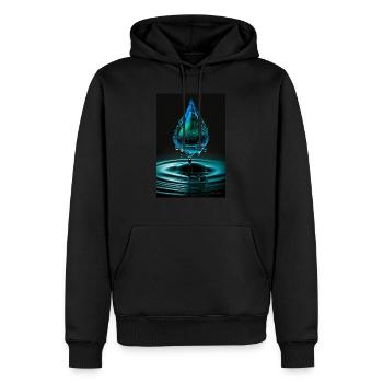 Drop cyan 3 - Men’s Premium Organic Hoodie - black - Front - Nico (187cm)
