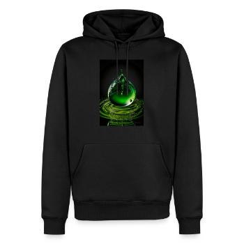 Drops green 2 - Men’s Premium Organic Hoodie - black - Front - Nico (187cm)