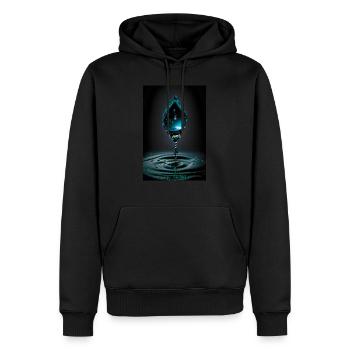 Tropfen cyan 2 - Männer Premium Bio Hoodie - Schwarz - Vorne - Nico (187cm)