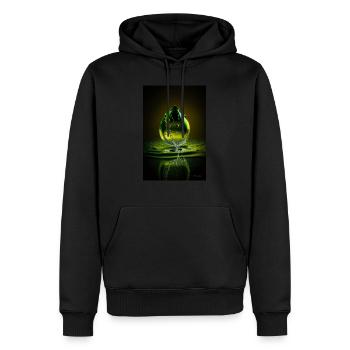 Tropfen grün 3 - Männer Premium Bio Hoodie - Schwarz - Vorne - Nico (187cm)