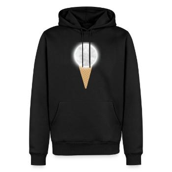 Cornet de lune - Sweat à capuche Premium bio Homme - noir - Devant - Nico (187cm)