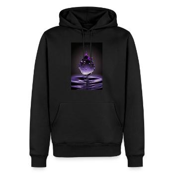 Drops purple 4 - Men’s Premium Organic Hoodie - black - Front - Nico (187cm)