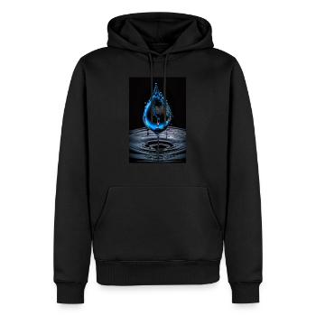 Drops blue 2 - Men’s Premium Organic Hoodie - black - Front - Nico (187cm)