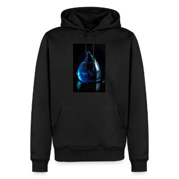 Drops blue 6 - Men’s Premium Organic Hoodie - black - Front - Nico (187cm)