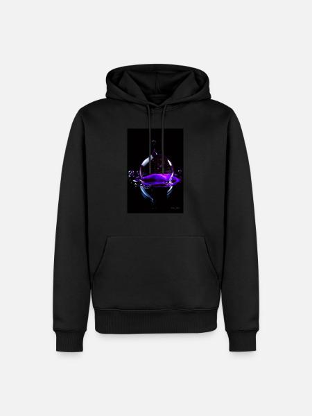 Tropfen lila 5 - Männer Premium Bio Hoodie - Schwarz