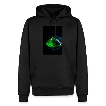 Drops green 7 - Men’s Premium Organic Hoodie - black - Front - Nico (187cm)