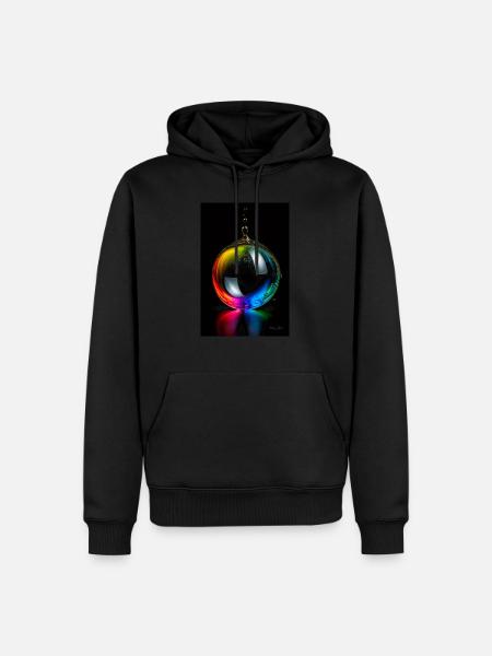 Tropfen regenbogen 5 - Männer Premium Bio Hoodie - Schwarz