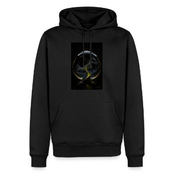 Kaos in einer Blase gelb 3 - Männer Premium Bio Hoodie - Schwarz - Vorne - Nico (187cm)