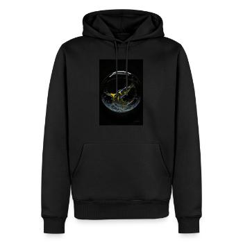 Kaos dans une bulle jaune 4 - Sweat à capuche Premium bio Homme - noir - Devant - Nico (187cm)
