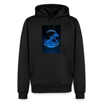 Kaos dans une bulle bleue 1 - Sweat à capuche Premium bio Homme - noir - Devant - Nico (187cm)