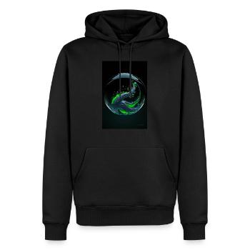 Kaos dans une bulle verte 1 - Sweat à capuche Premium bio Homme - noir - Devant - Nico (187cm)