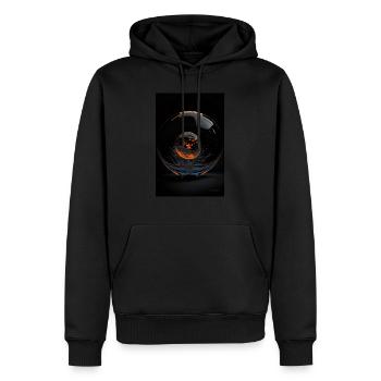 Kaos in einer Blase orange 3 - Männer Premium Bio Hoodie - Schwarz - Vorne - Nico (187cm)