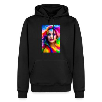 Néon Beauté 5 - Sweat à capuche Premium bio Homme - noir - Devant - Nico (187cm)
