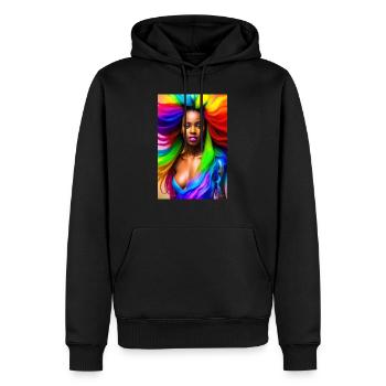 Néon Beauté 2 - Sweat à capuche Premium bio Homme - noir - Devant - Nico (187cm)