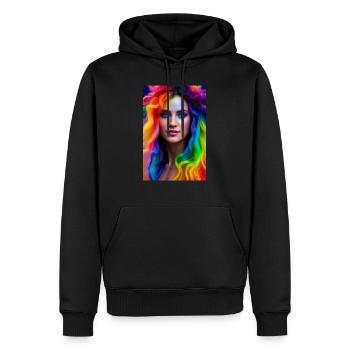 Néon Beauté 1 - Sweat à capuche Premium bio Homme - noir - Devant - Nico (187cm)