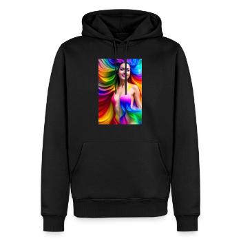 Néon Beauté 9 - Sweat à capuche Premium bio Homme - noir - Devant - Nico (187cm)