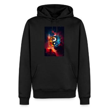 Yin Yang 1 - Männer Premium Bio Hoodie - Schwarz - Vorne - Nico (187cm)