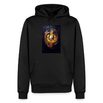 Yin Yang 3 - Männer Premium Bio Hoodie - Schwarz - Vorne - Nico (187cm)