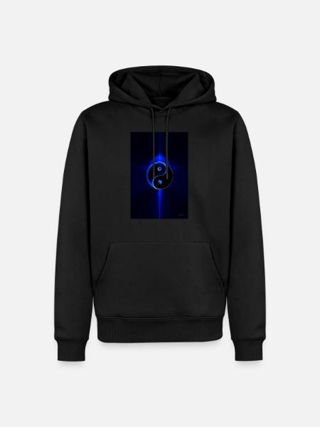Yin Yang blue 1 - Men’s Premium Organic Hoodie - black