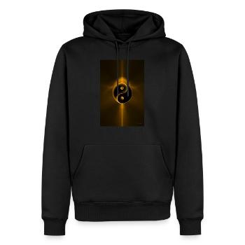 Yin Yang orange 1 - Männer Premium Bio Hoodie - Schwarz - Vorne - Nico (187cm)