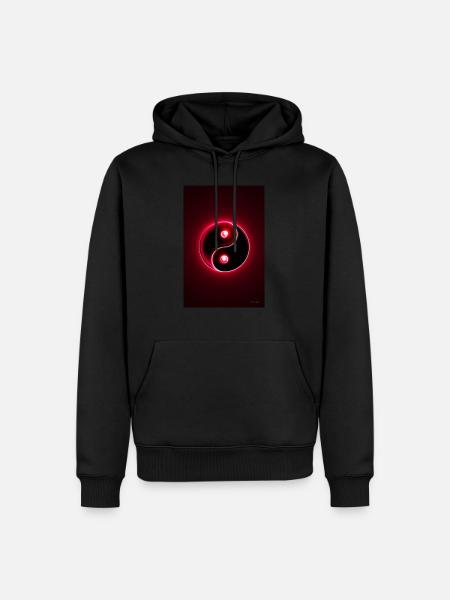 Yin Yang red 2 - Men’s Premium Organic Hoodie - black