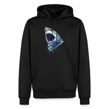 Requin dans l'Océan - Sweat à capuche Premium bio Homme - noir - Devant - Nico (187cm)