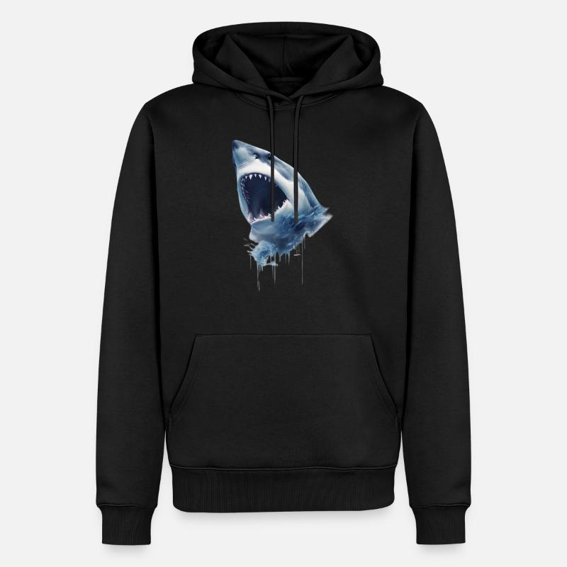 Requin dans l'Océan - Sweat à capuche Premium bio Homme - noir