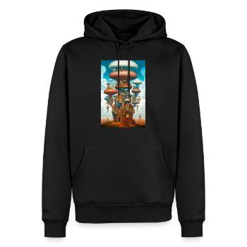 Pilz Stadt - Männer Premium Bio Hoodie - Schwarz - Vorne - Nico (187cm)