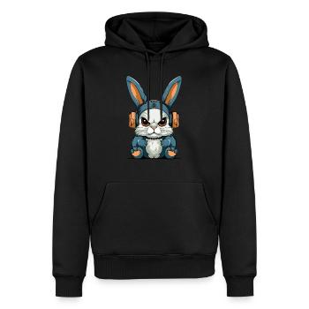 Grump the grumpy rabbit - Men’s Premium Organic Hoodie - black - Front - Nico (187cm)